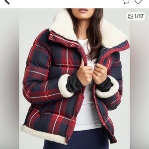 SAM. Makenzie Red and Blue Checkered Puffer Jacket